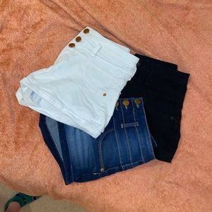 bundle of high wasted shorts